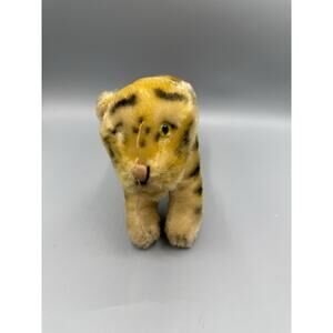Vintage Mohair Tiger Plush Steiff-Style 1950s Unmarked Restore/Repair As-Is